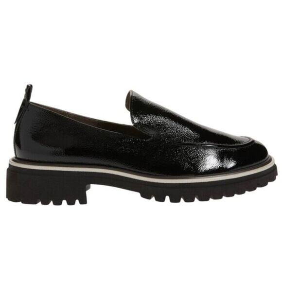 Paul Green Naomi Platform Loafer Black Crinkled Patent Leather NWOB Women’s 10 - Picture 12 of 14